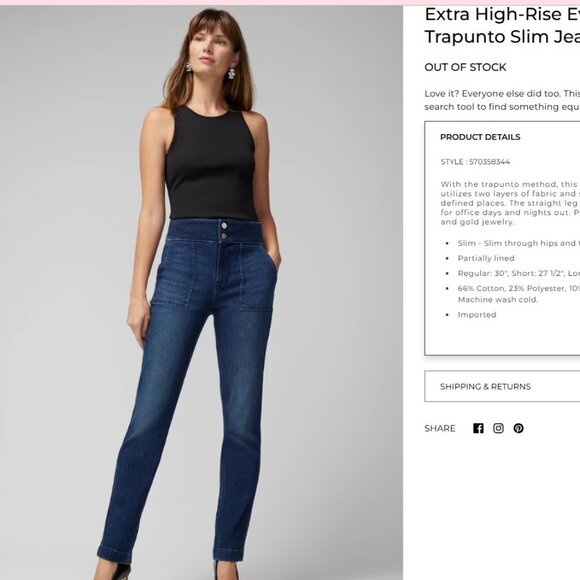 NWT White House Black Market Every Day Soft Trapunto Slim Jeans Size 4 - Picture 1 of 12